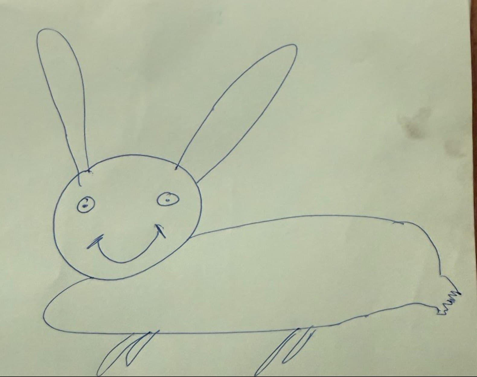 Example of a drawing photographed correctly from above